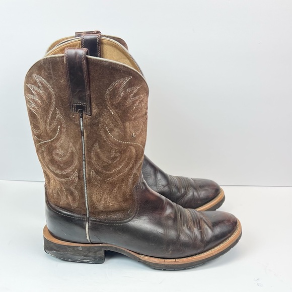 Ariat Boots Men’s Size 12D Brown Cowboy Western Boots Round Toe Leather - Picture 2 of 8